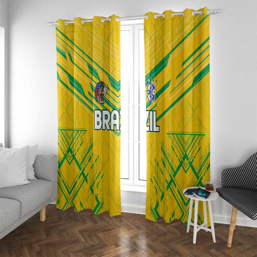 Brazil Football 2024 Window Curtain Selecao Bright Yellow - Wonder Print Shop