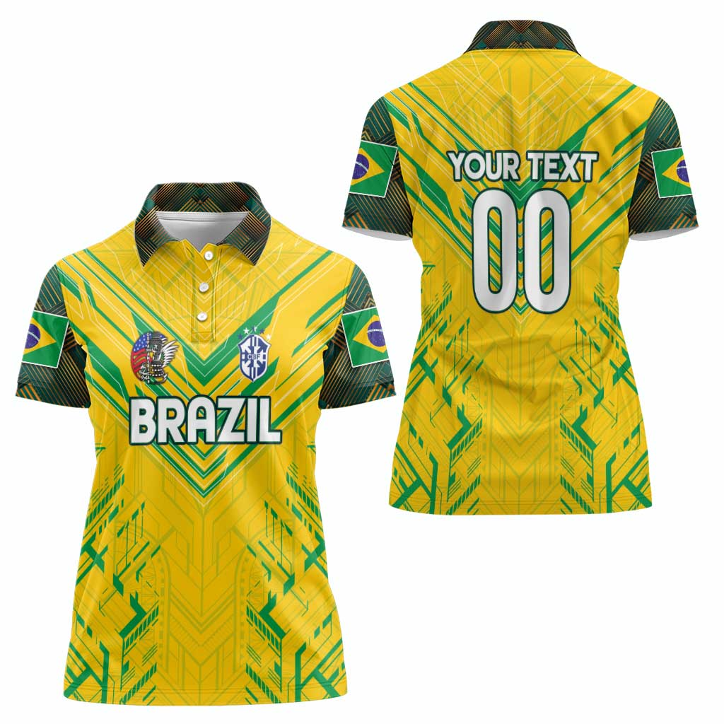 Brazil Football 2024 Women Polo Shirt Selecao Bright Yellow - Wonder Print Shop