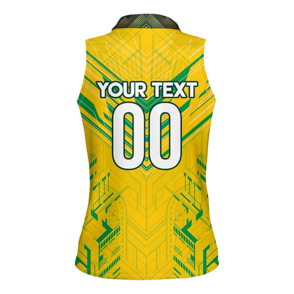 Brazil Football 2024 Women Sleeveless Polo Shirt Selecao Bright Yellow - Wonder Print Shop