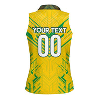 Brazil Football 2024 Women Sleeveless Polo Shirt Selecao Bright Yellow - Wonder Print Shop