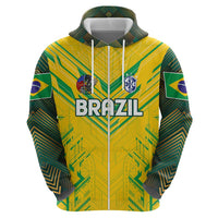 Brazil Football 2024 Zip Hoodie Selecao Bright Yellow - Wonder Print Shop