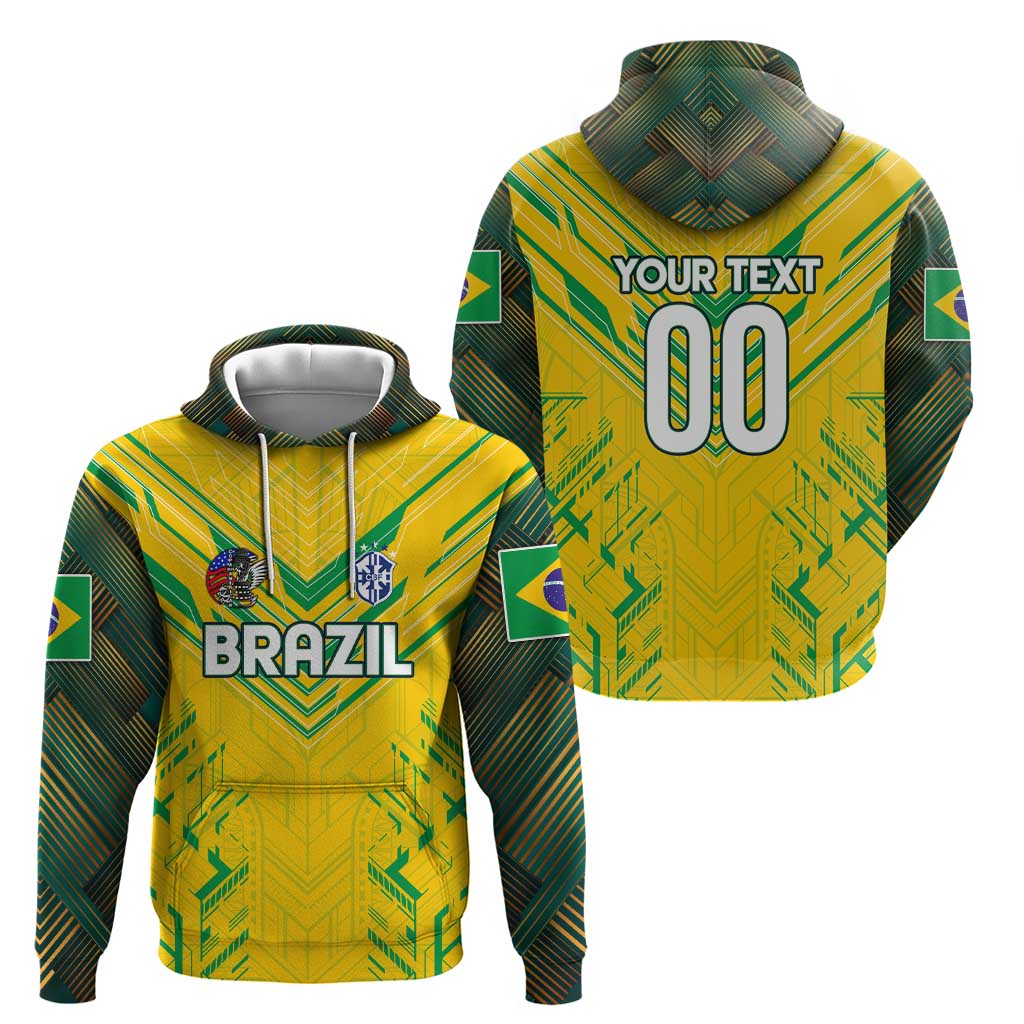 Brazil Football 2024 Zip Hoodie Selecao Bright Yellow - Wonder Print Shop