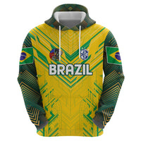 Brazil Football 2024 Zip Hoodie Selecao Bright Yellow - Wonder Print Shop