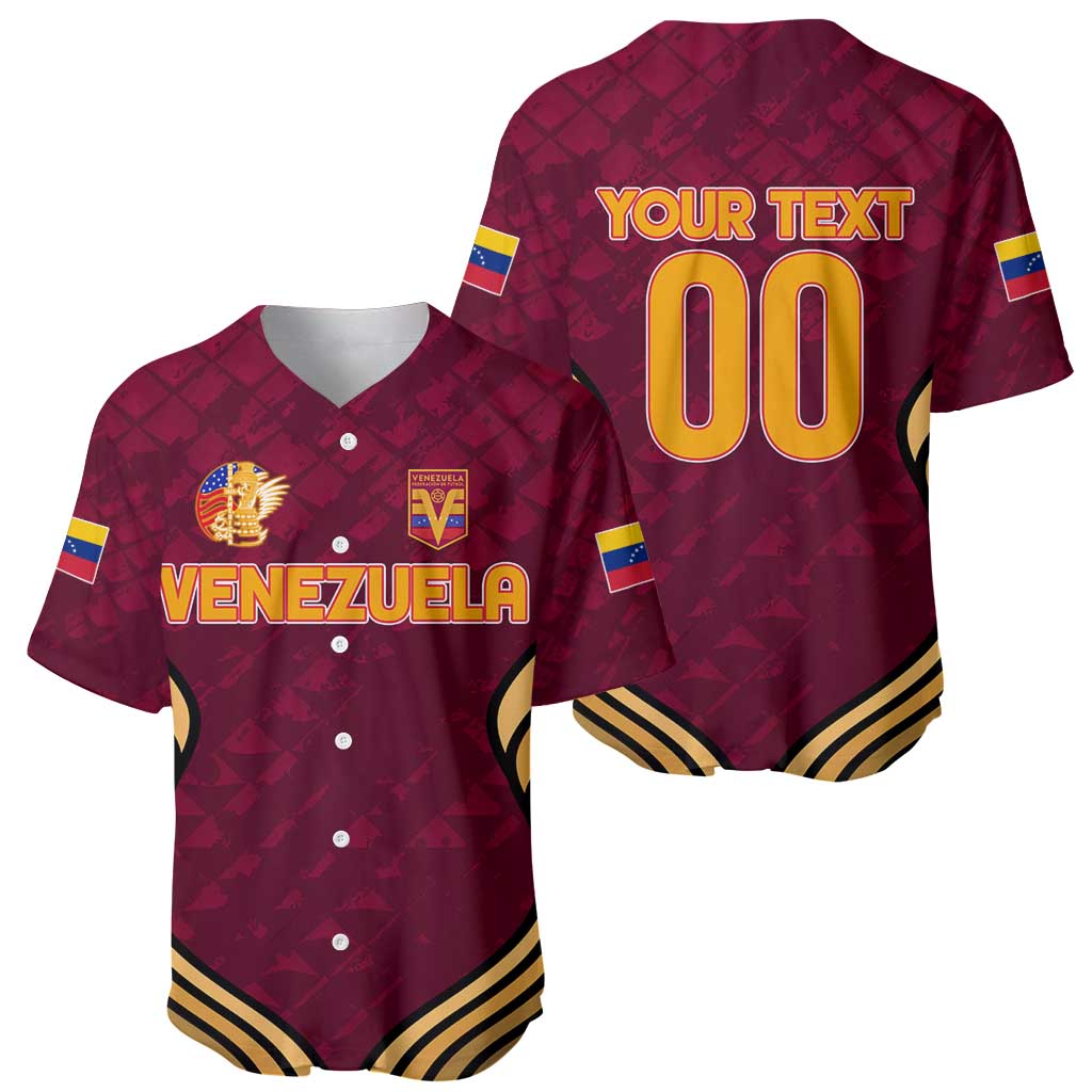 Custom Venezuela Football 2024 Baseball Jersey The Red Wine - Wonder Print Shop