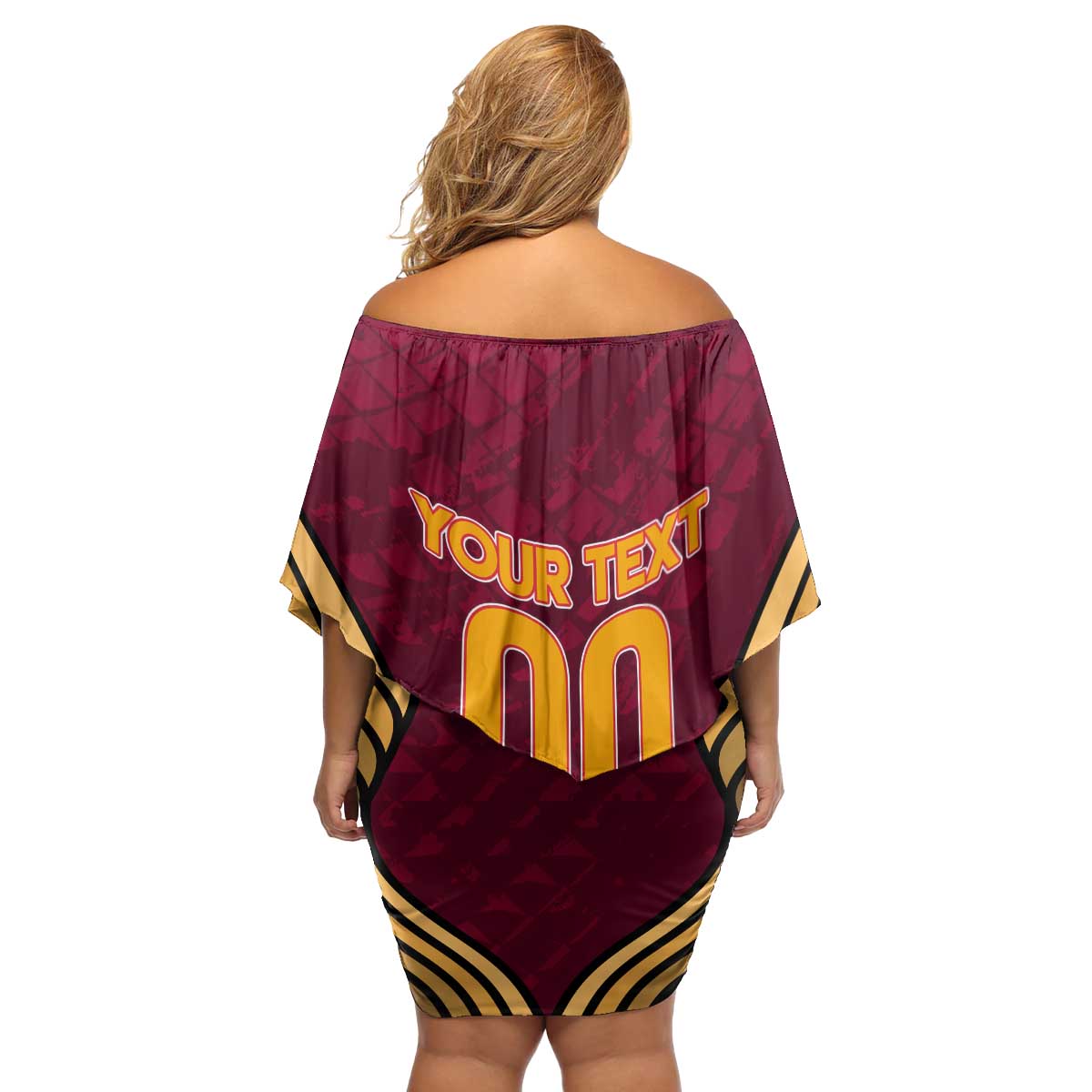 Custom Venezuela Football 2024 Family Matching Off Shoulder Short Dress and Hawaiian Shirt The Red Wine - Wonder Print Shop