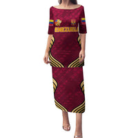 Custom Venezuela Football 2024 Family Matching Puletasi and Hawaiian Shirt The Red Wine - Wonder Print Shop