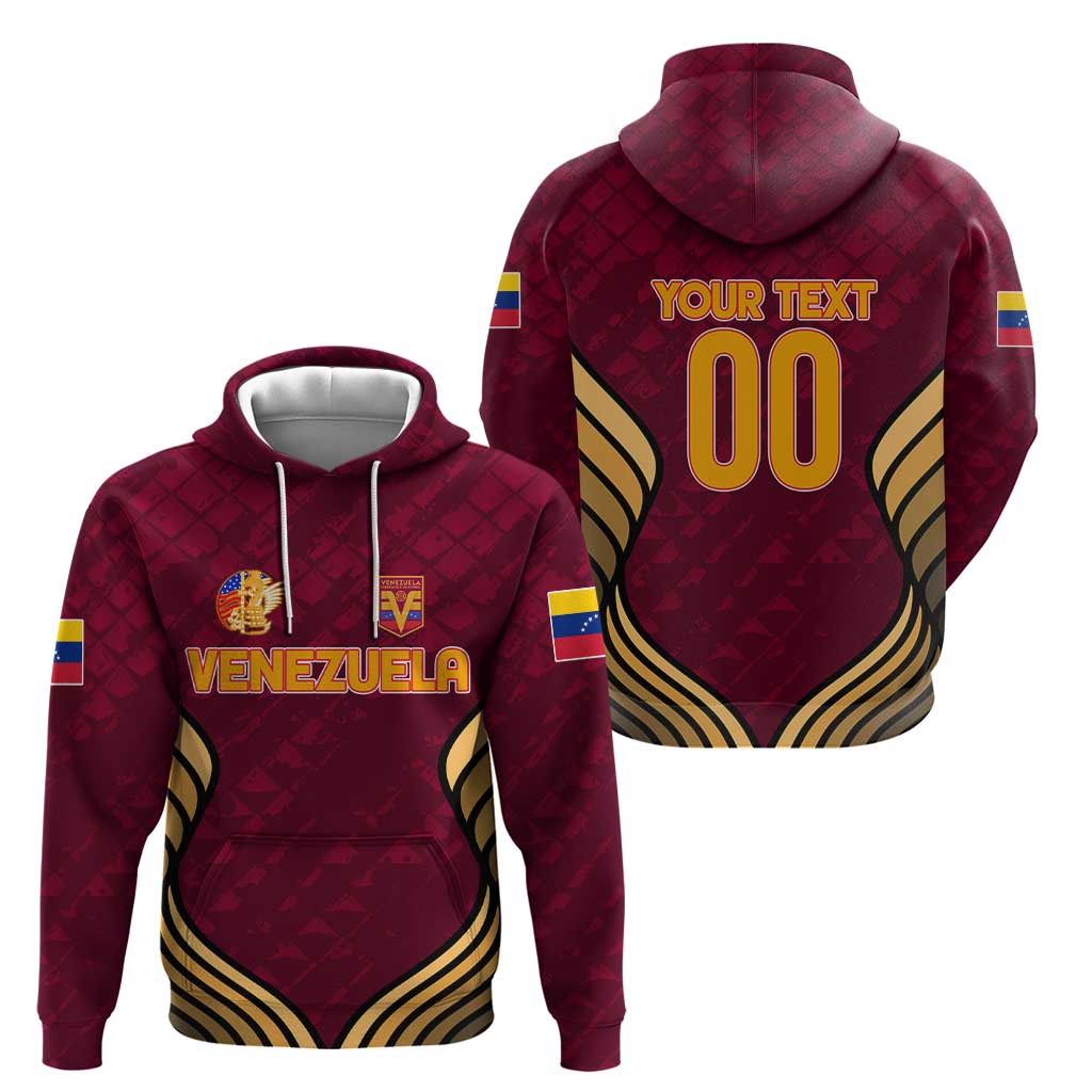 Custom Venezuela Football 2024 Hoodie The Red Wine - Wonder Print Shop