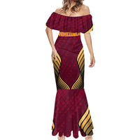 Custom Venezuela Football 2024 Mermaid Dress The Red Wine - Wonder Print Shop