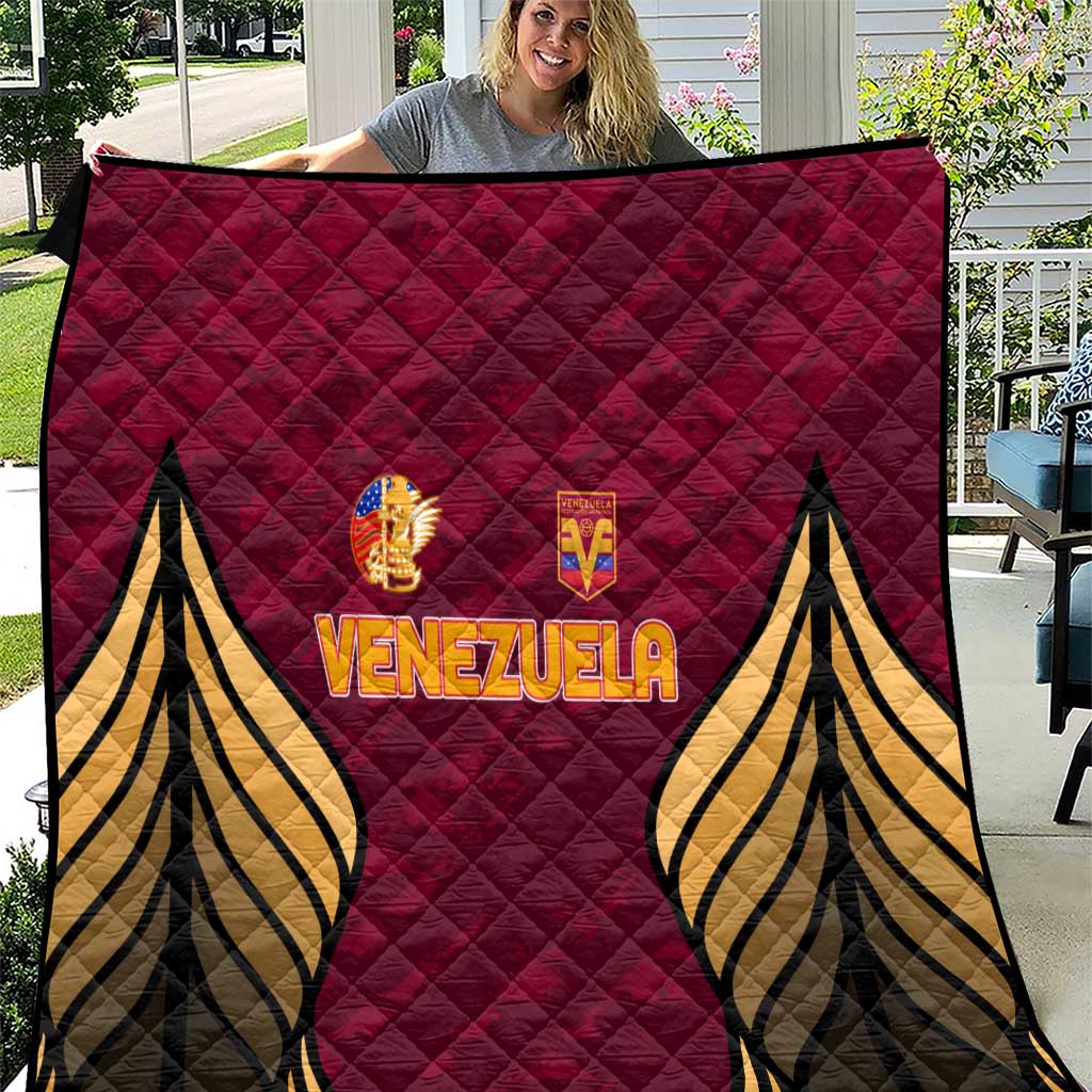 Venezuela Football 2024 Quilt The Red Wine - Wonder Print Shop