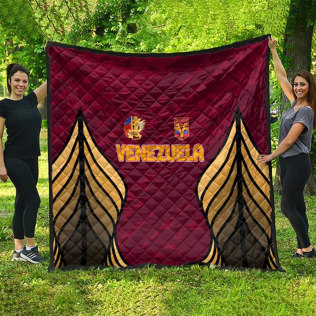 Venezuela Football 2024 Quilt The Red Wine - Wonder Print Shop