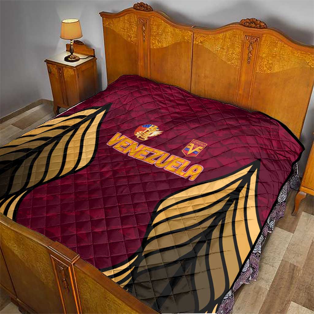Venezuela Football 2024 Quilt The Red Wine - Wonder Print Shop