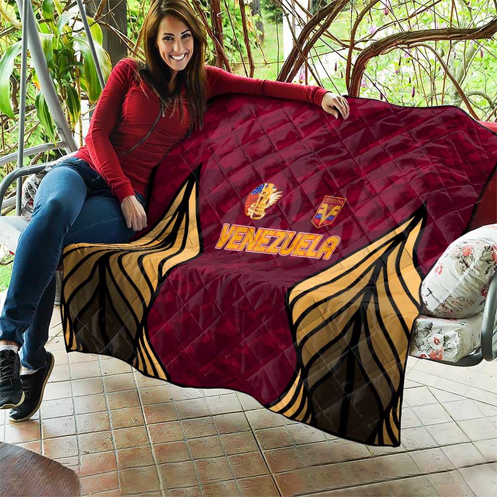 Venezuela Football 2024 Quilt The Red Wine - Wonder Print Shop