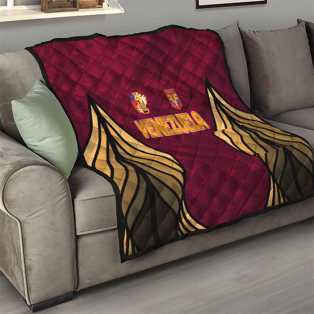 Venezuela Football 2024 Quilt The Red Wine - Wonder Print Shop
