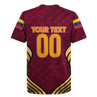 Custom Venezuela Football 2024 Rugby Jersey The Red Wine - Wonder Print Shop