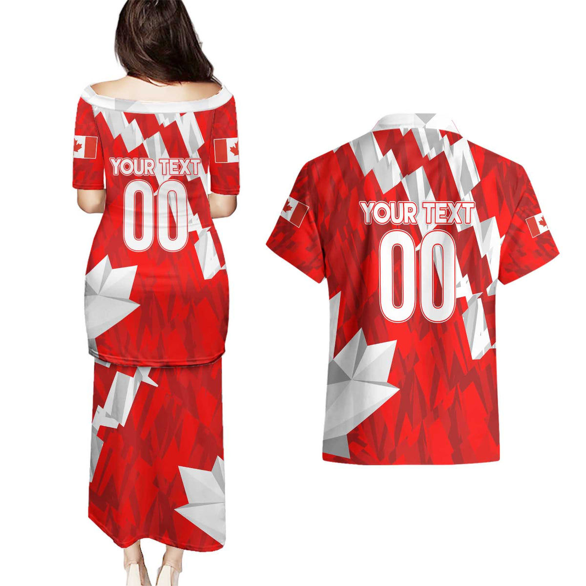 Canada Soccer 2024 Couples Matching Puletasi and Hawaiian Shirt Canucks The Reds - Wonder Print Shop