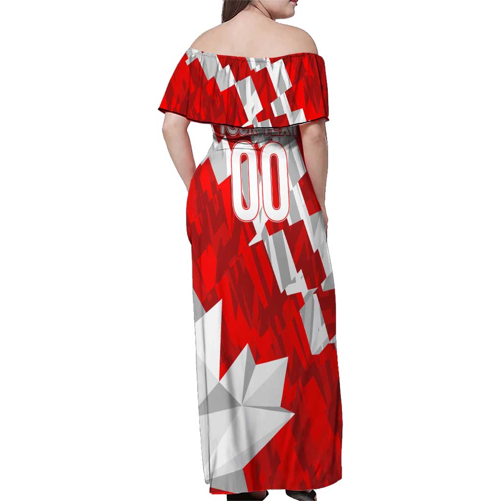 Canada Soccer 2024 Family Matching Off Shoulder Maxi Dress and Hawaiian Shirt Canucks The Reds - Wonder Print Shop