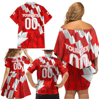 Canada Soccer 2024 Family Matching Off Shoulder Short Dress and Hawaiian Shirt Canucks The Reds - Wonder Print Shop