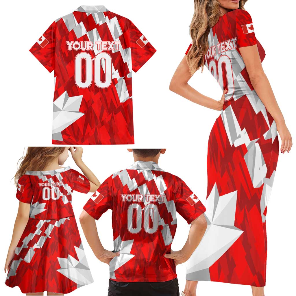 Canada Soccer 2024 Family Matching Short Sleeve Bodycon Dress and Hawaiian Shirt Canucks The Reds - Wonder Print Shop