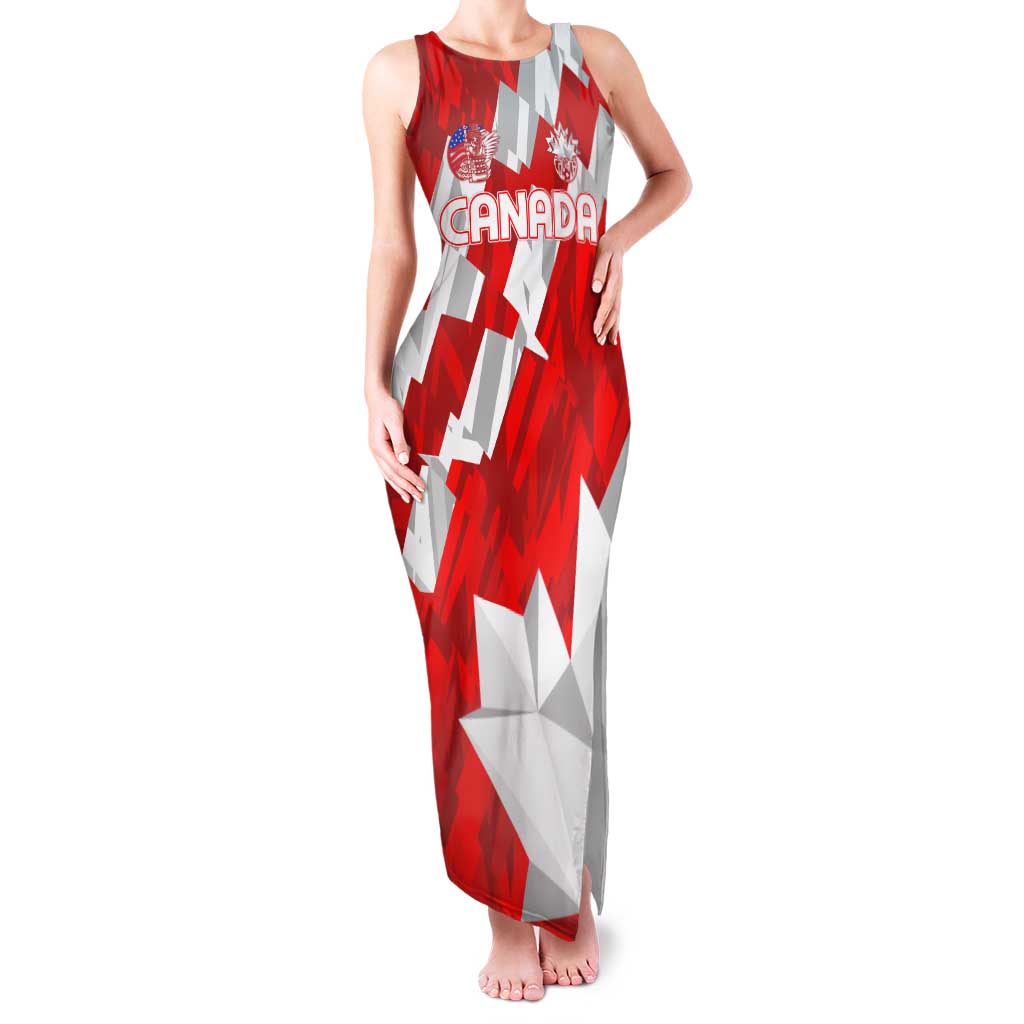 Canada Soccer 2024 Family Matching Tank Maxi Dress and Hawaiian Shirt Canucks The Reds - Wonder Print Shop