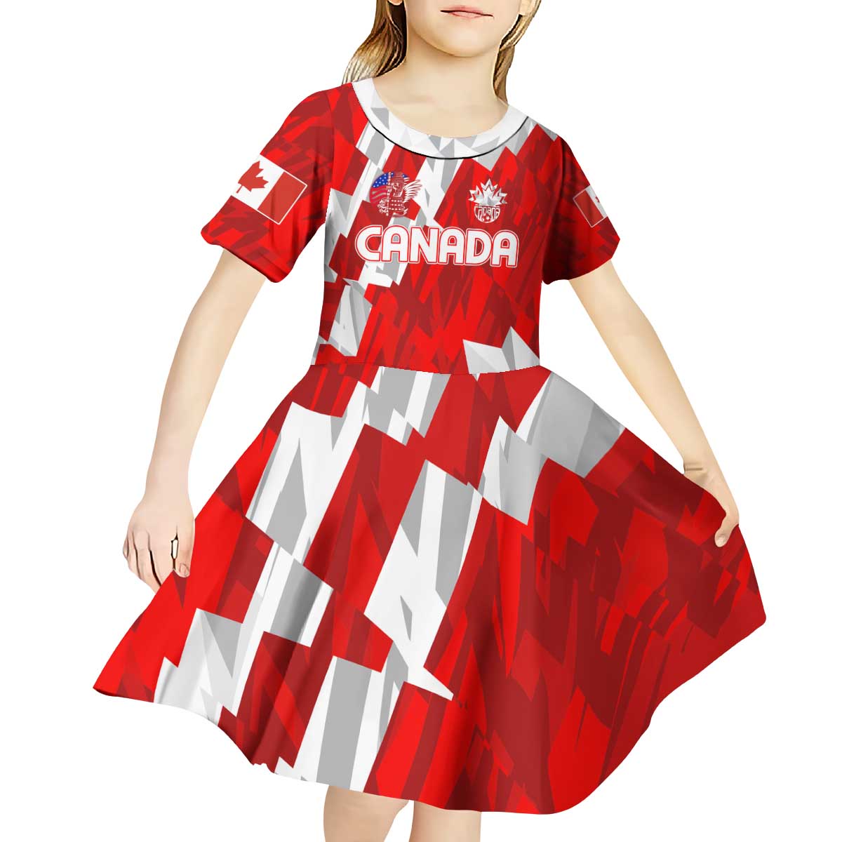 Canada Soccer 2024 Kid Short Sleeve Dress Canucks The Reds - Wonder Print Shop