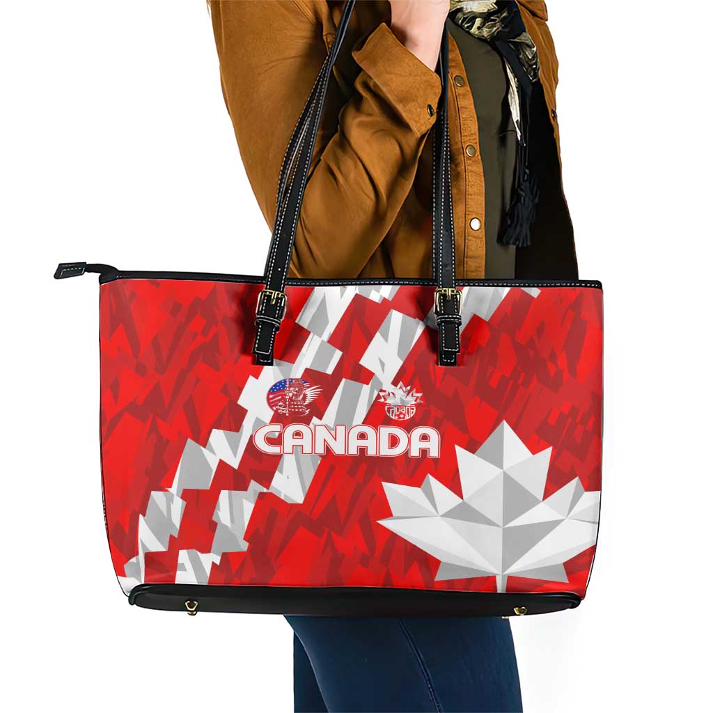 Canada Soccer 2024 Leather Tote Bag Canucks The Reds - Wonder Print Shop