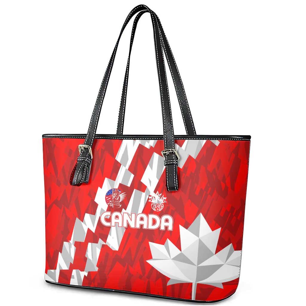 Canada Soccer 2024 Leather Tote Bag Canucks The Reds - Wonder Print Shop
