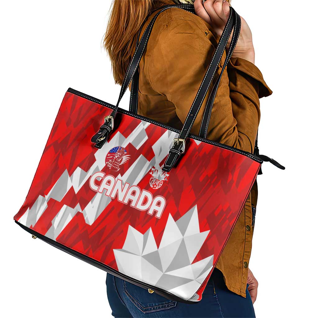 Canada Soccer 2024 Leather Tote Bag Canucks The Reds - Wonder Print Shop