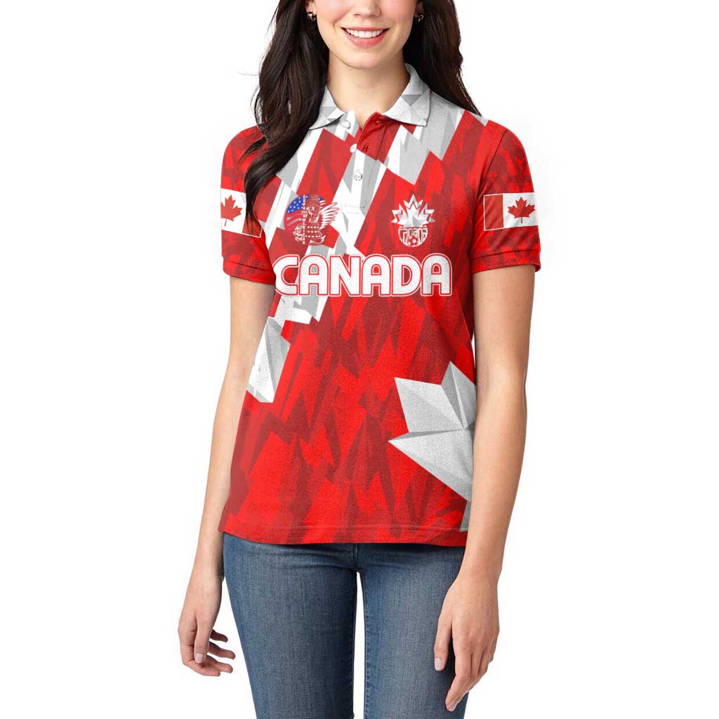 Canada Soccer 2024 Women Polo Shirt Canucks The Reds - Wonder Print Shop