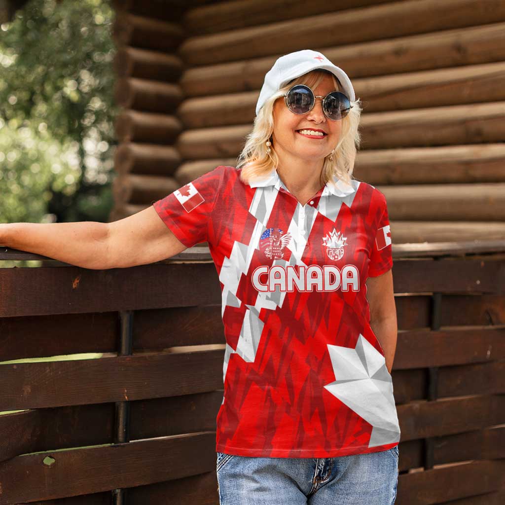 Canada Soccer 2024 Women Polo Shirt Canucks The Reds - Wonder Print Shop