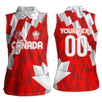 Canada Soccer 2024 Women Sleeveless Polo Shirt Canucks The Reds - Wonder Print Shop