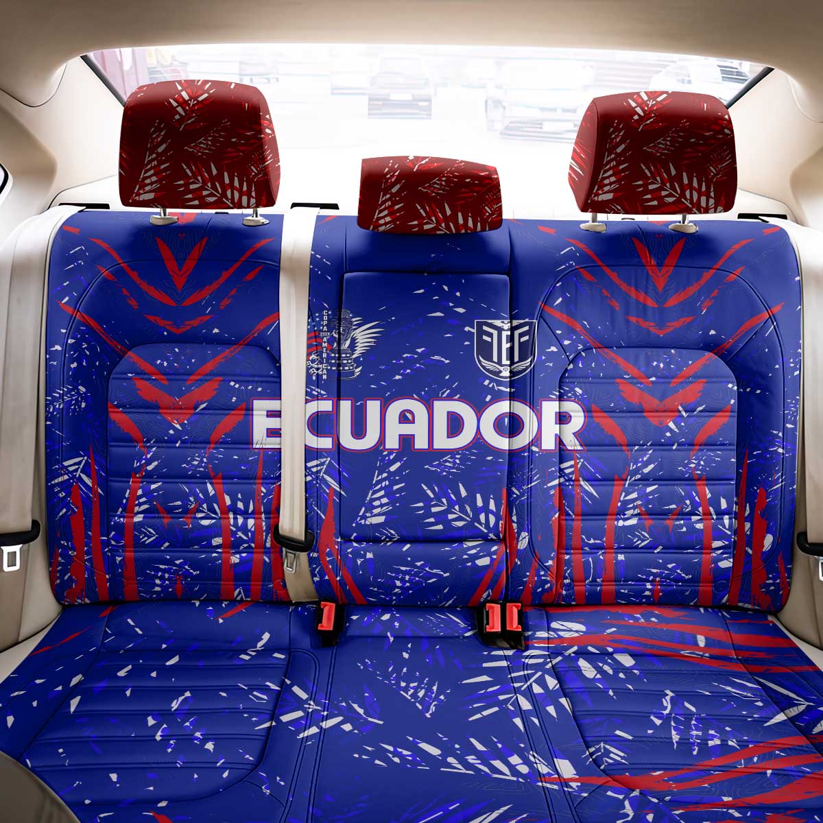 Ecuador Football 2024 Back Car Seat Cover La Tricolor - Wonder Print Shop