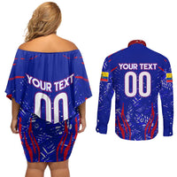 Ecuador Football 2024 Couples Matching Off Shoulder Short Dress and Long Sleeve Button Shirt La Tricolor - Wonder Print Shop