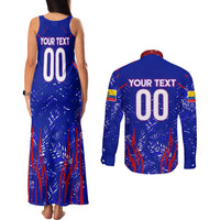 Ecuador Football 2024 Couples Matching Tank Maxi Dress and Long Sleeve Button Shirt La Tricolor - Wonder Print Shop
