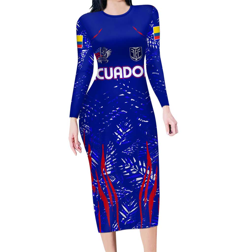 Ecuador Football 2024 Family Matching Long Sleeve Bodycon Dress and Hawaiian Shirt La Tricolor - Wonder Print Shop