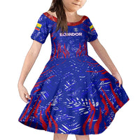 Ecuador Football 2024 Family Matching Short Sleeve Bodycon Dress and Hawaiian Shirt La Tricolor - Wonder Print Shop