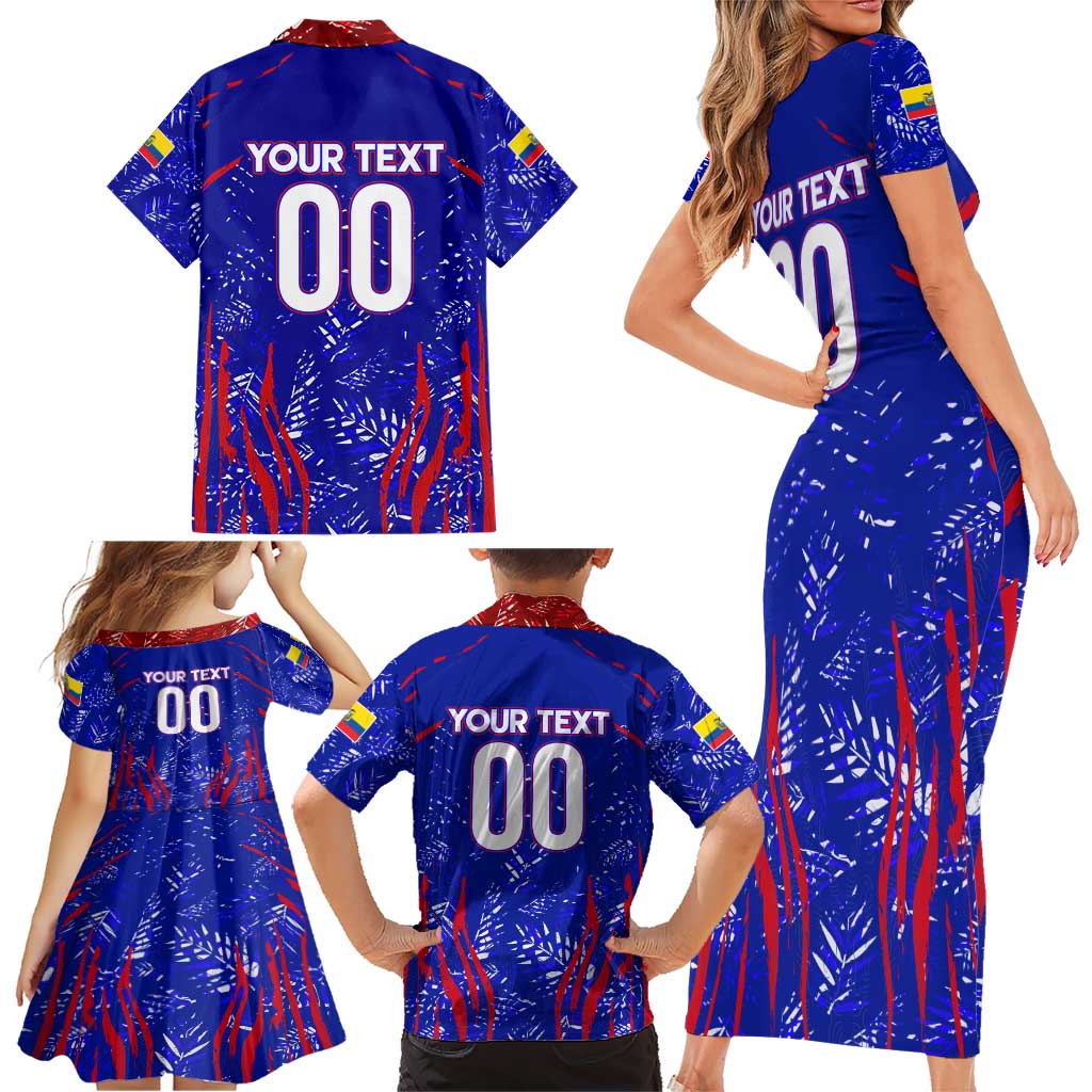 Ecuador Football 2024 Family Matching Short Sleeve Bodycon Dress and Hawaiian Shirt La Tricolor - Wonder Print Shop