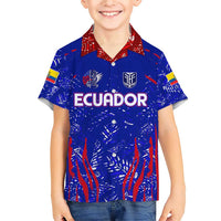 Ecuador Football 2024 Family Matching Short Sleeve Bodycon Dress and Hawaiian Shirt La Tricolor - Wonder Print Shop