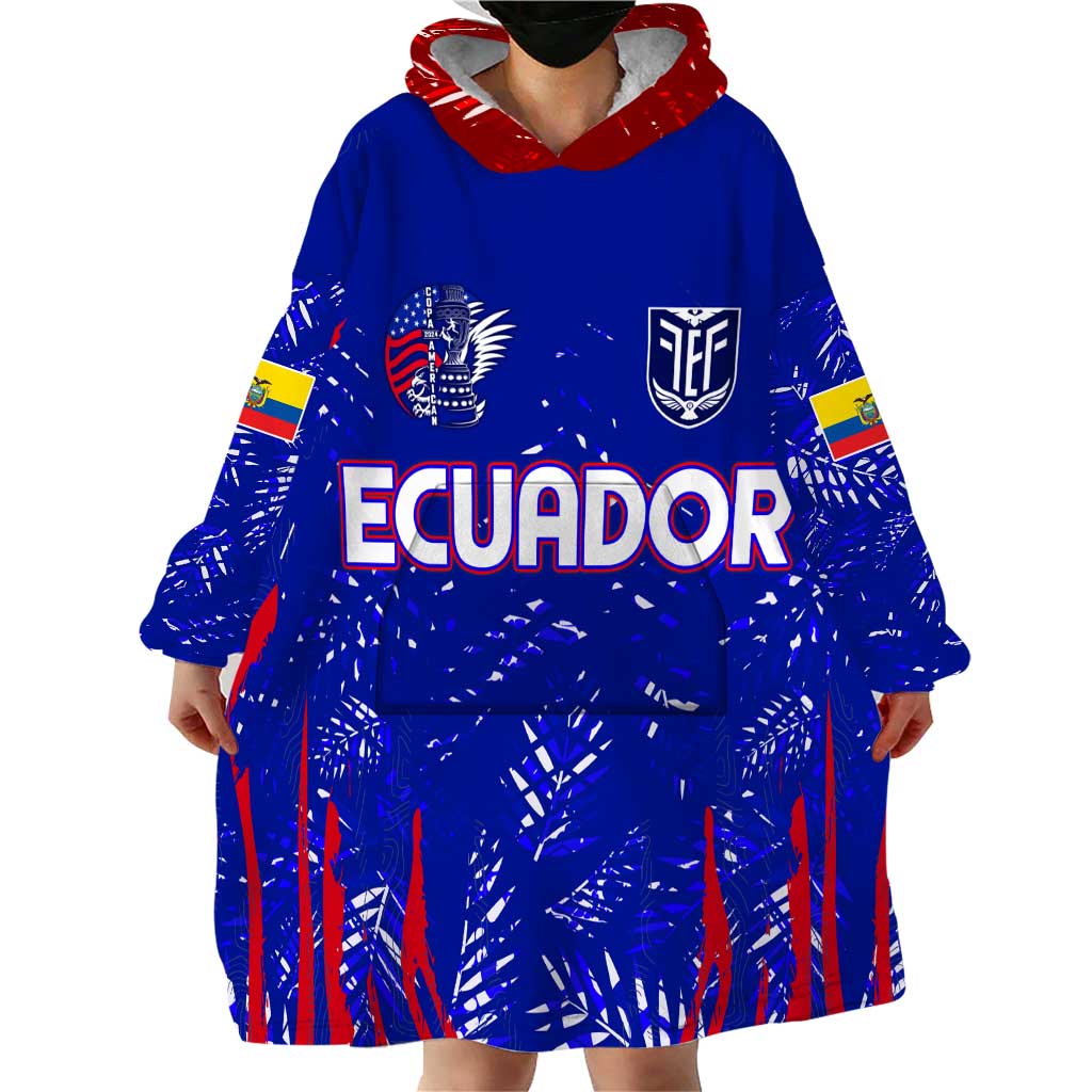 Ecuador Football 2024 Wearable Blanket Hoodie La Tricolor - Wonder Print Shop