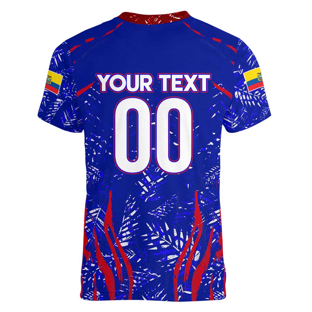 Ecuador Football 2024 Women V-Neck T-Shirt La Tricolor - Wonder Print Shop