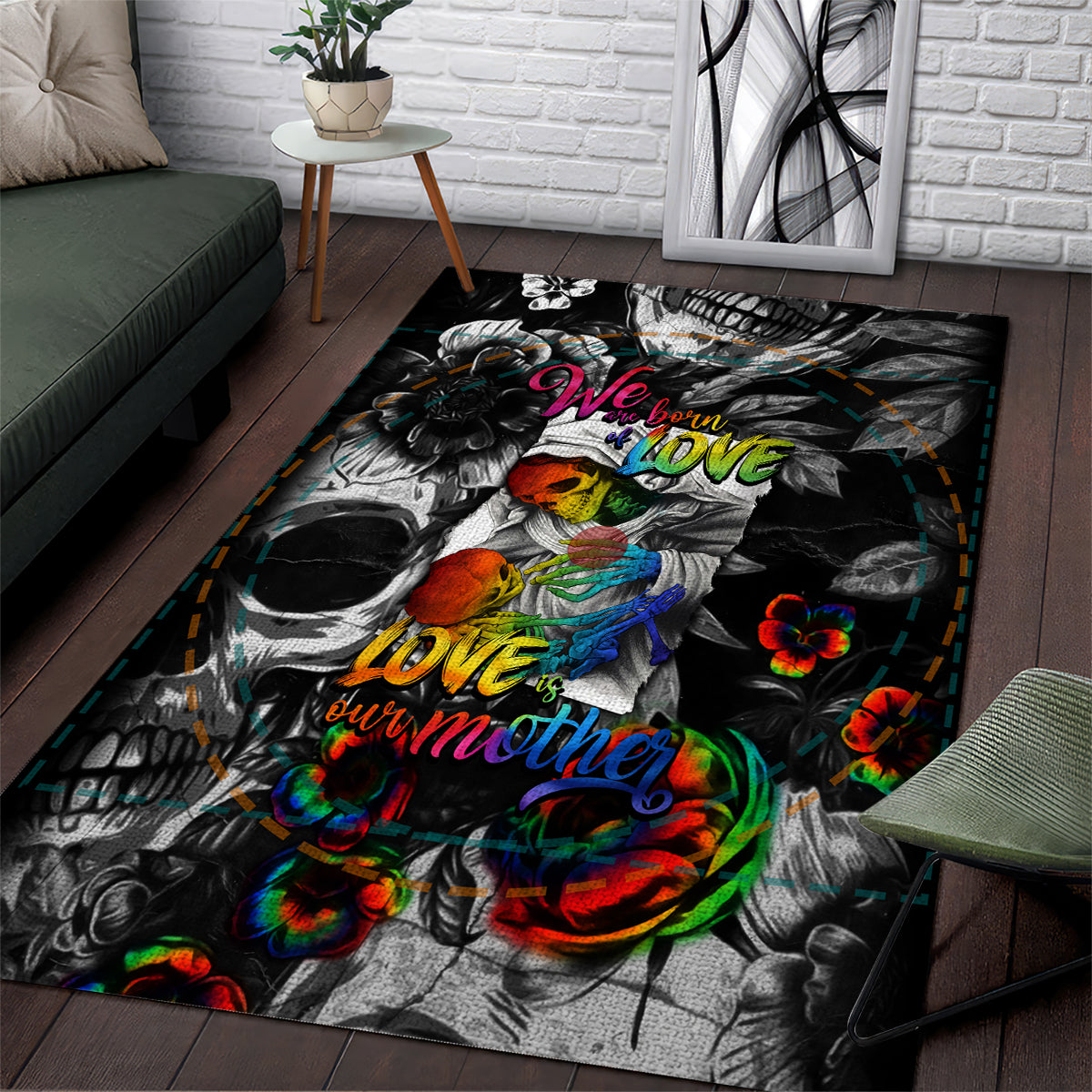 LGBT Area Rug Lgbt We Are Born Of Love Love Is Our Mother - Wonder Print Shop