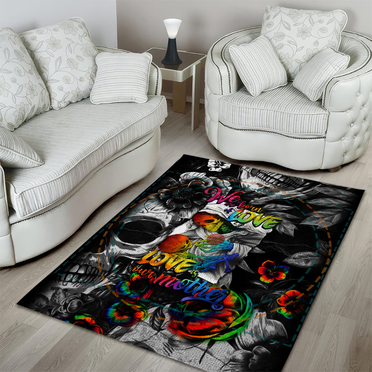 LGBT Area Rug Lgbt We Are Born Of Love Love Is Our Mother - Wonder Print Shop