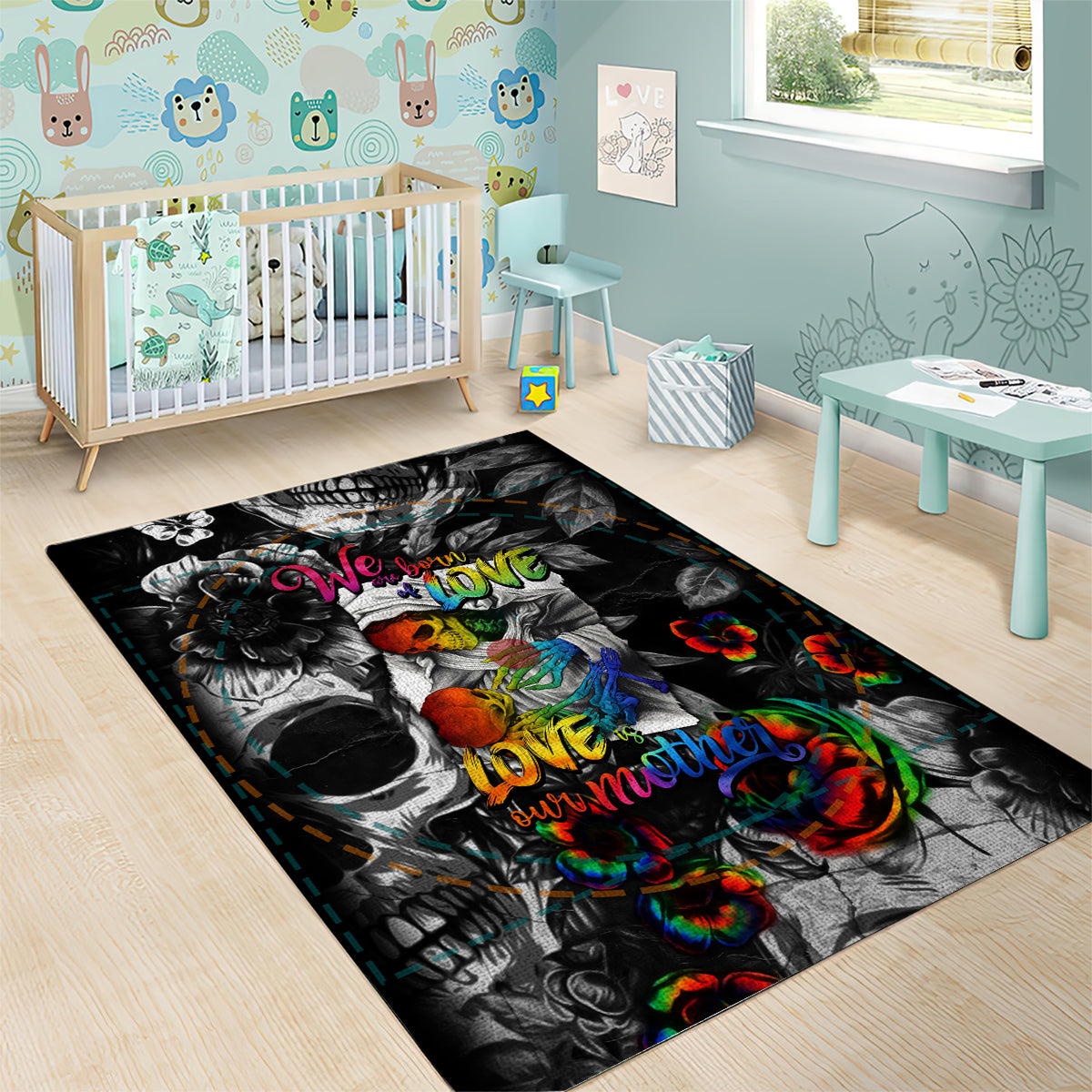 LGBT Area Rug Lgbt We Are Born Of Love Love Is Our Mother - Wonder Print Shop
