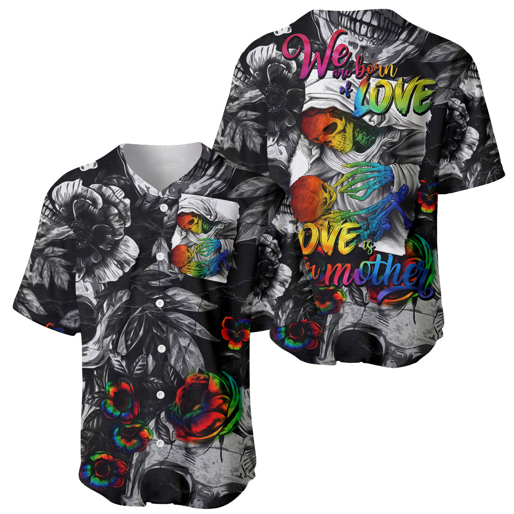 LGBT Baseball Jersey Lgbt We Are Born Of Love Love Is Our Mother - Wonder Print Shop