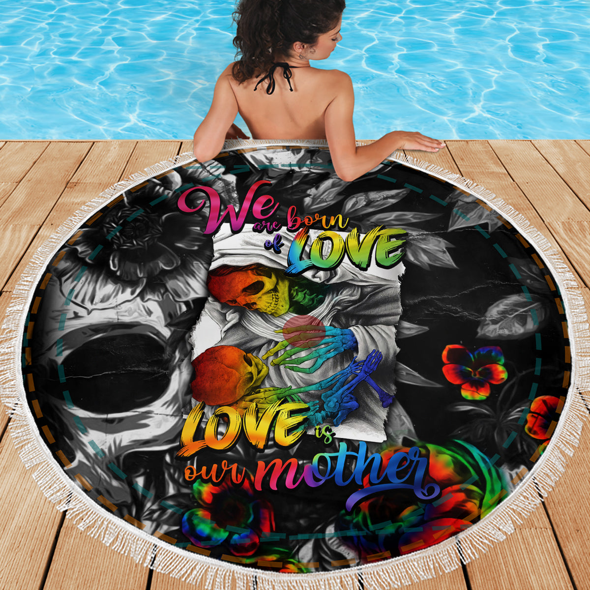 LGBT Beach Blanket Lgbt We Are Born Of Love Love Is Our Mother - Wonder Print Shop