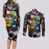 LGBT Couples Matching Long Sleeve Bodycon Dress and Long Sleeve Button Shirts Lgbt We Are Born Of Love Love Is Our Mother - Wonder Print Shop