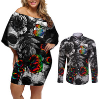 LGBT Couples Matching Off Shoulder Short Dress and Long Sleeve Button Shirts Lgbt We Are Born Of Love Love Is Our Mother - Wonder Print Shop