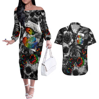 LGBT Couples Matching Off The Shoulder Long Sleeve Dress and Hawaiian Shirt Lgbt We Are Born Of Love Love Is Our Mother - Wonder Print Shop