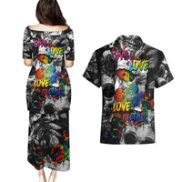 LGBT Couples Matching Puletasi Dress and Hawaiian Shirt Lgbt We Are Born Of Love Love Is Our Mother - Wonder Print Shop