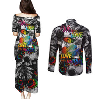LGBT Couples Matching Puletasi Dress and Long Sleeve Button Shirts Lgbt We Are Born Of Love Love Is Our Mother - Wonder Print Shop