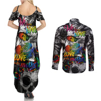 LGBT Couples Matching Summer Maxi Dress and Long Sleeve Button Shirts Lgbt We Are Born Of Love Love Is Our Mother - Wonder Print Shop